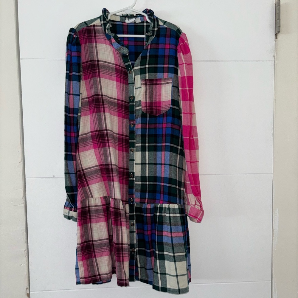 GAP Kids Plaid Dress in Pink, Blue, and Green